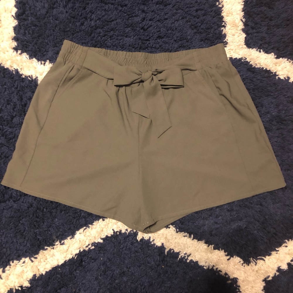 C EST. 1946 Green High Rise Paperbag Shorts